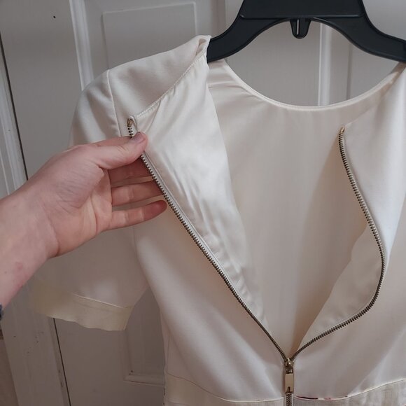 Ted Baker White Midi Floral Aldora Bodycon Dress - Picture 9 of 10